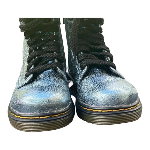 Dr. Martens Boots Girls Size 7 Euro 23, UK 6  Metallic Glitter Lace Up Side Zip - Picture 9 of 12